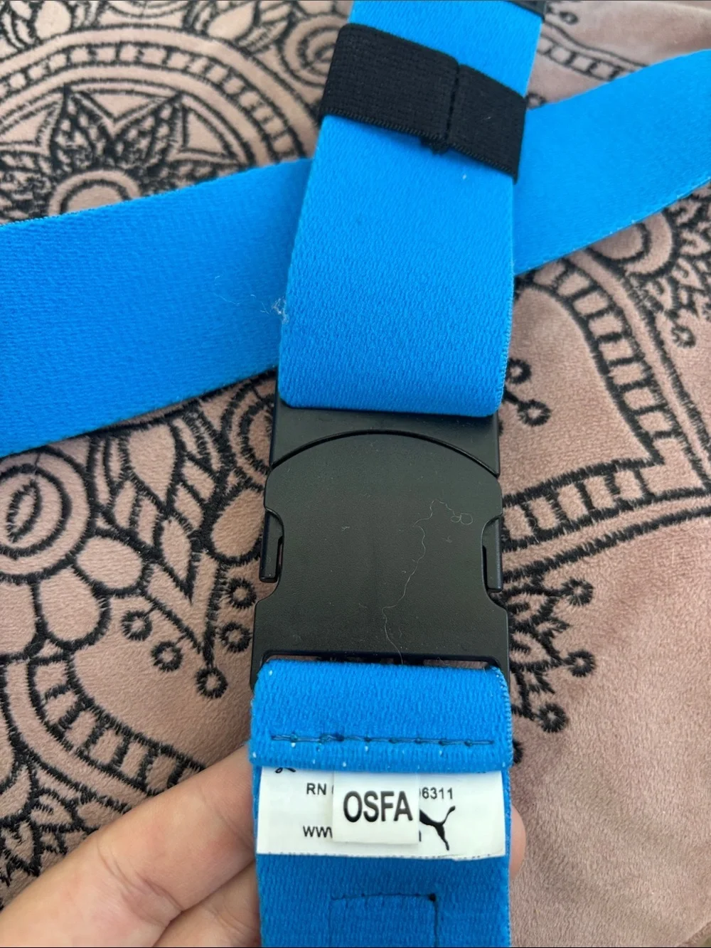 Puma Bright Blue Webbing with Black Buckle Belt